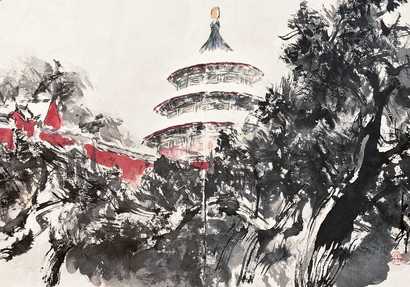 王子武 天坛 镜心